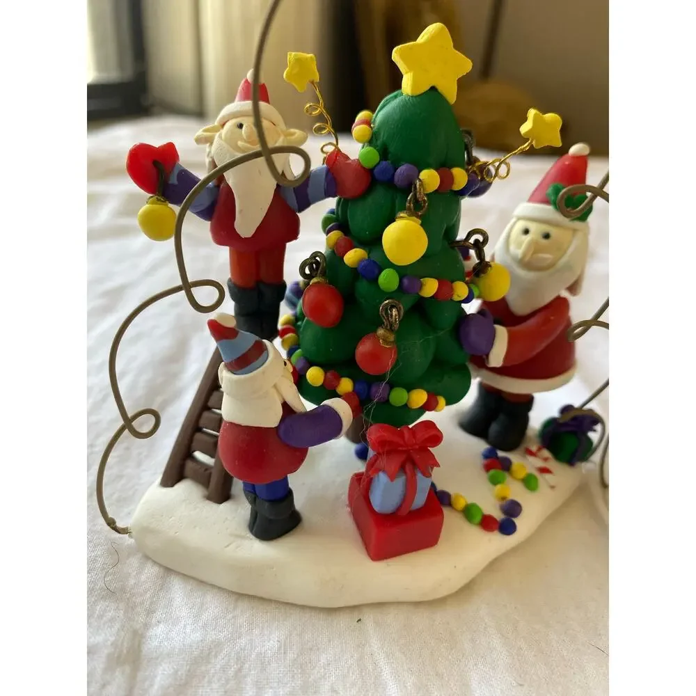 Kirkland Signature Jolly Holiday handmade clay ornaments, likely a vintage set